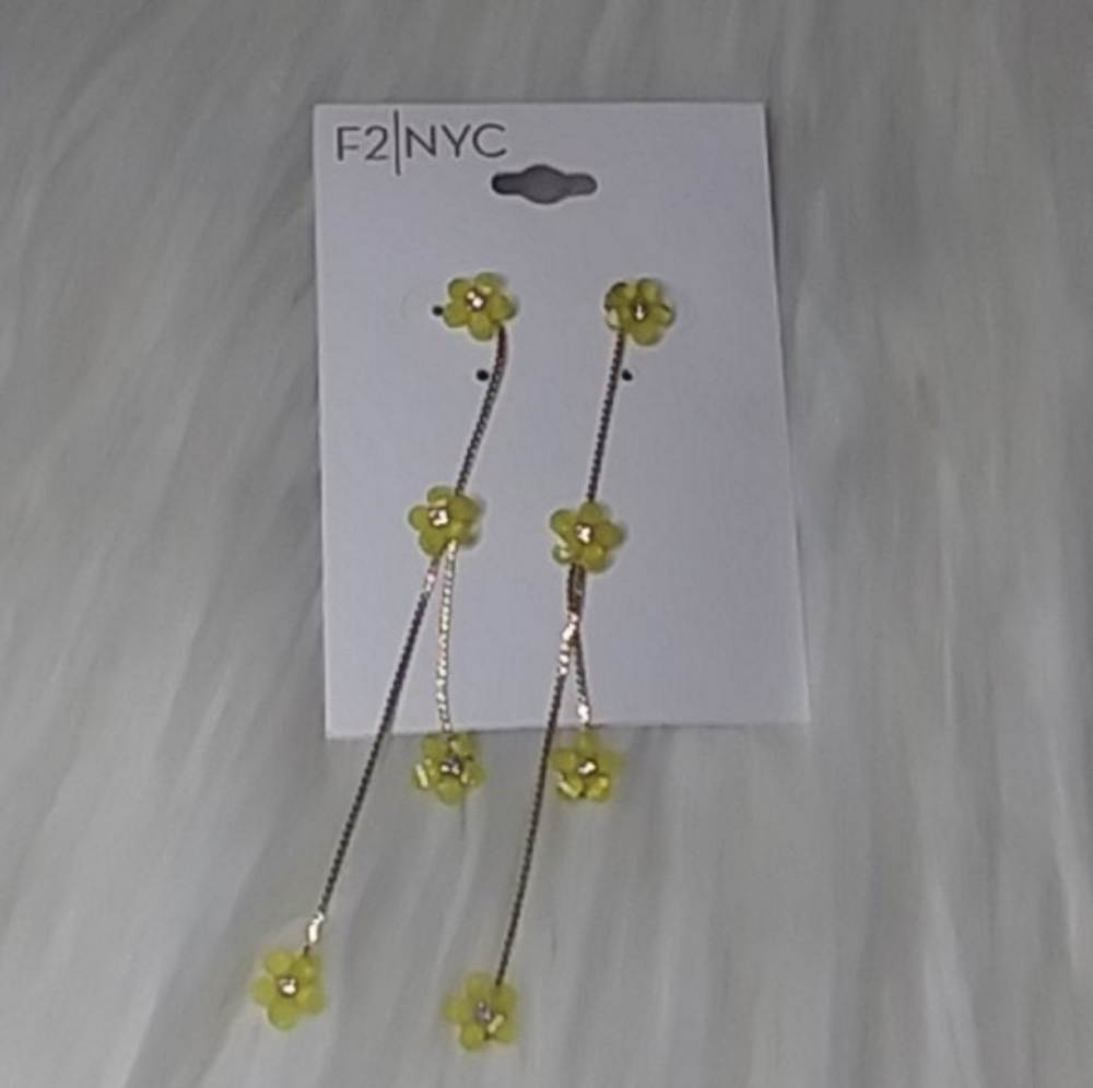 Yellow flower Dangle Earrings